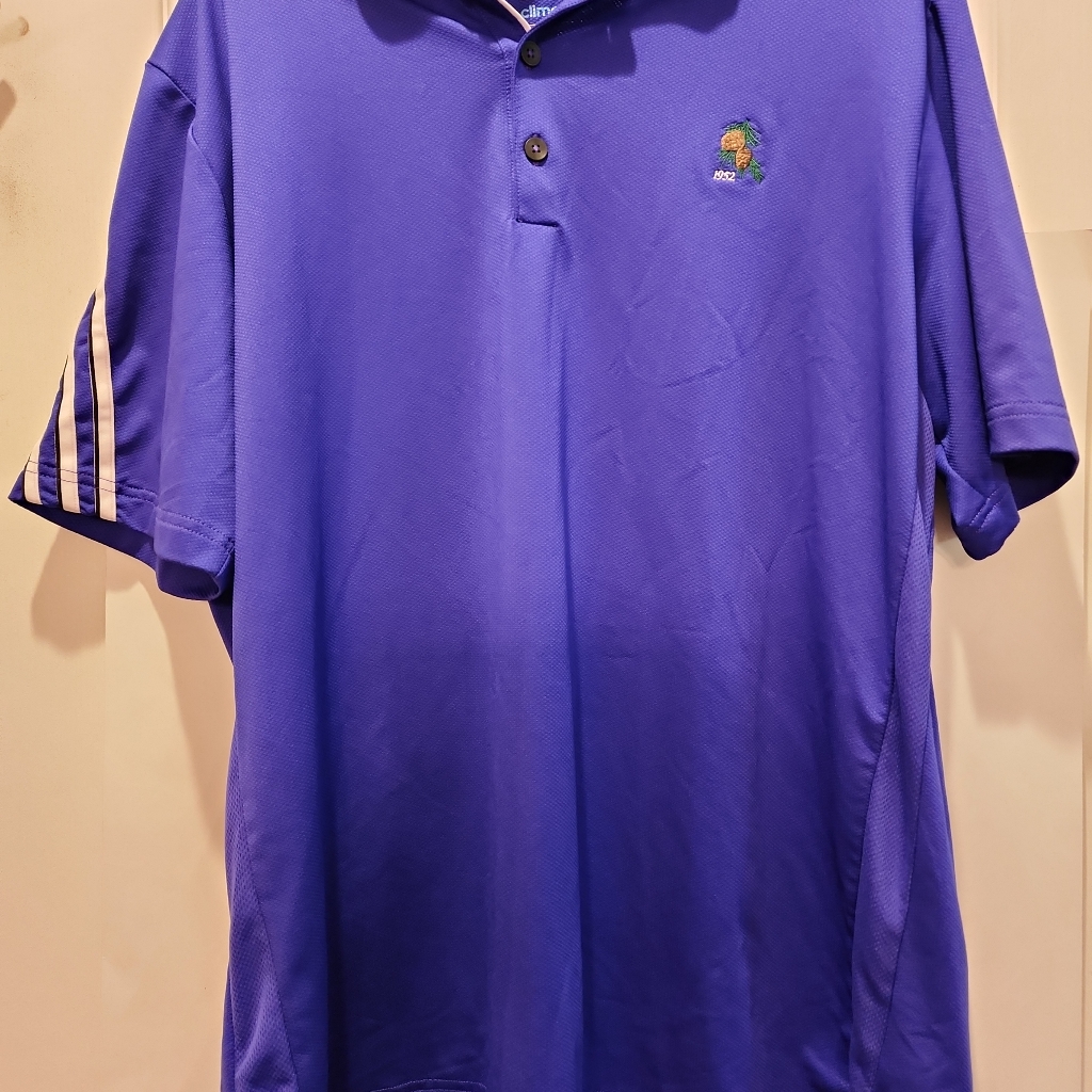 Adidas Climacool Mens Golf Polo Shirt L Purple Preowned
